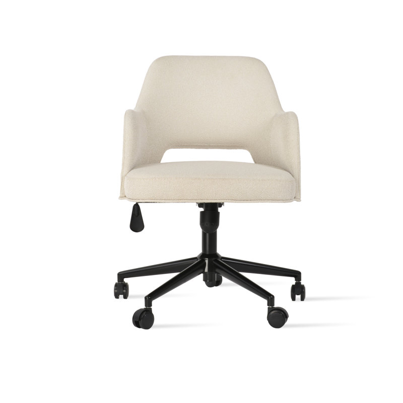 Fauteuil de bureau Marash, Noir mat, Blanc