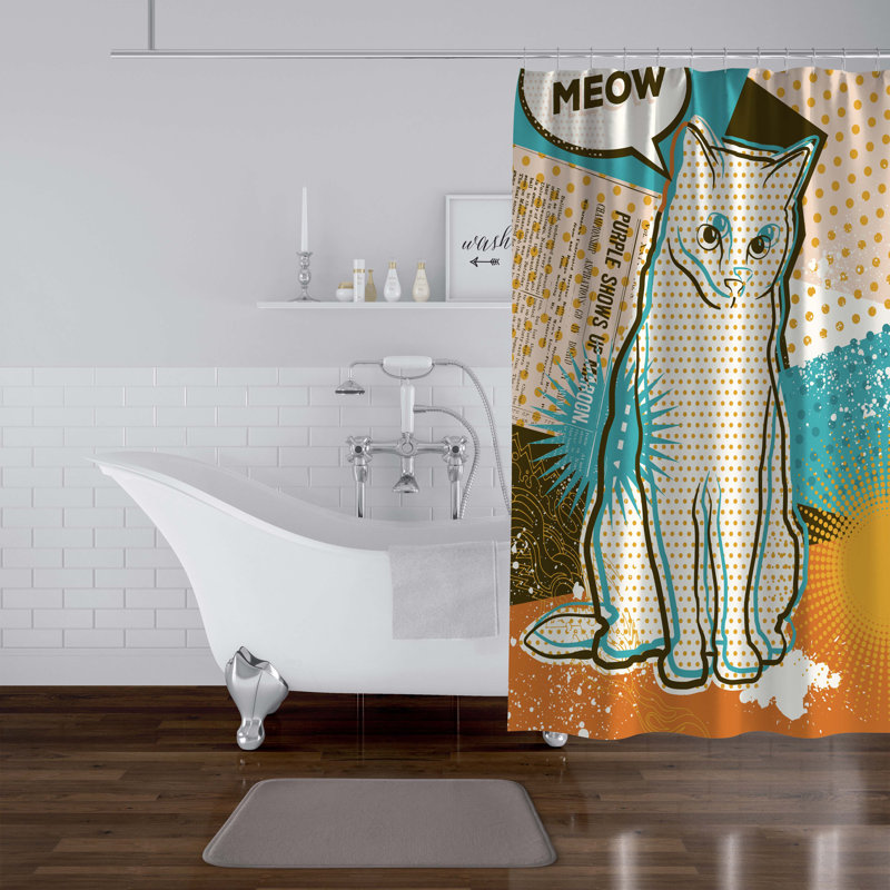 Anzlee Abstract Shower Curtain, 70" H x 71" W