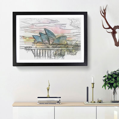 Sydney Opera House at Sunset in Abstract - Framed Print
