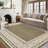 Modern Neutral Bordered Area Rugs, Brown 10'X13' Soft Washable Non Slip Solid Geometric Large Throw Carpet for Living Room Bedroom Dining Nursery Apartment Dorm Office Farmhouse Home Decor-2052888671