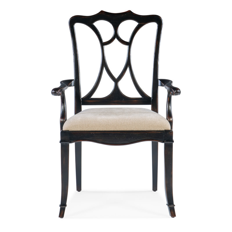 Charleston Upholstered Arm Chair, Black