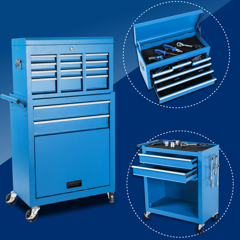 Steel 8 Tool Storage With Liner - Tools In Workshop Chest Cabinet Lockable Secure Garage
