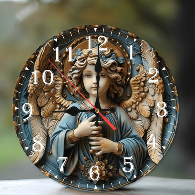 Horloge murale en bois 10 po, mouvement silencieux, à piles (piles AA non incluses), décor artistique, parfait pour les décorations