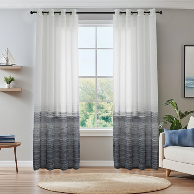Mkenzi Polyester Semi-Sheer Gromments Curtain Pair