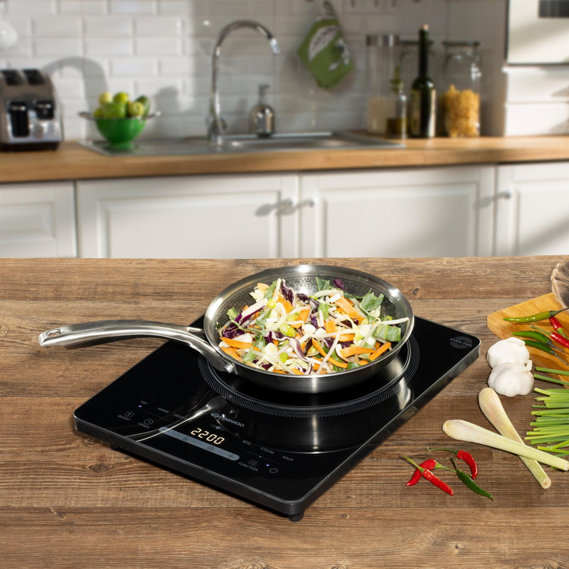 Daewoo 2200W Digital Single Induction Hob Free Standing Compact Counter Top Hot Plate