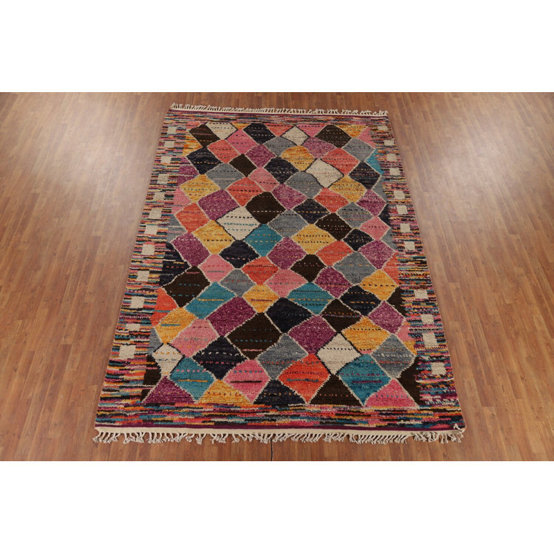 Tapis oriental à motif de treillis marocain All-Over 8 x 11