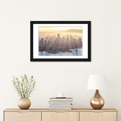 «Foggy Sunset Over Downtown San Francisco» par Matteo Colombo, impression sur toile sans cadre
