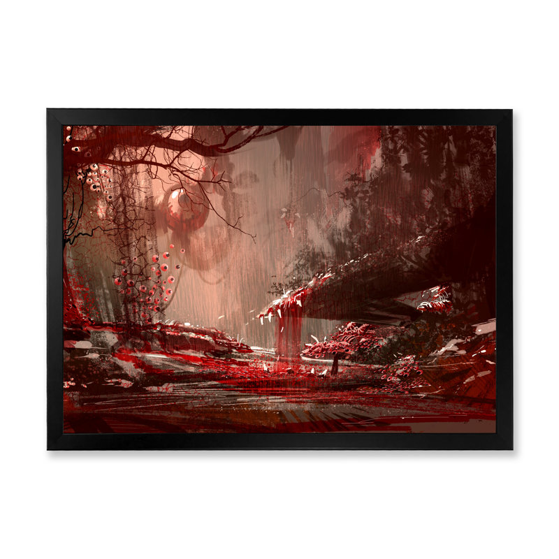 " Video Game Bloody War ", Black Closed Corner Framed, 8" H x 12" W x 1" D