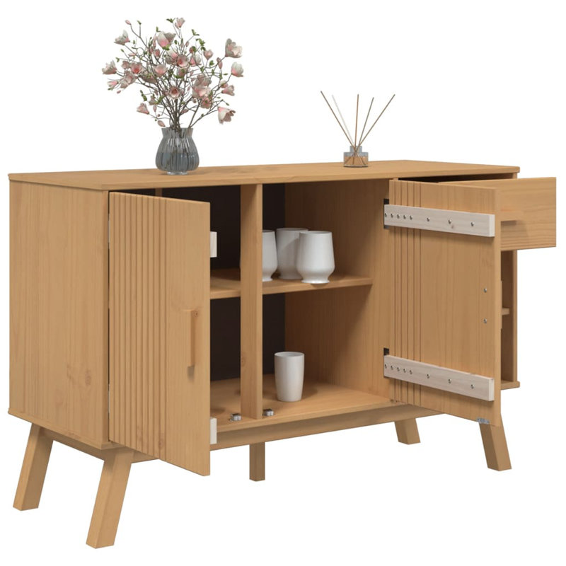 Buffet Vidaxl OLDEN brun 44,9 po x 16,9 po x 28,9 po pin massif