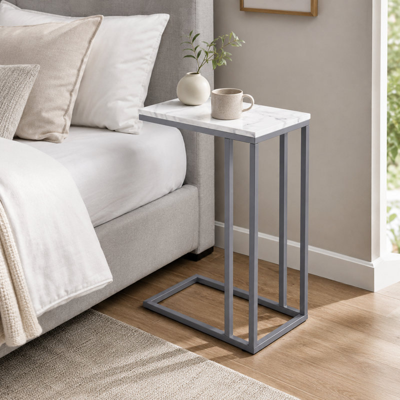 Ensemble de 2 tables de bout en faux C, Grey