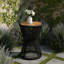 Table d'appoint longue en sablier avec corde et bois