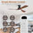 Sofucor 1 PC 52-Inch Fulsh Mount Ceiling Fan With Light,18W LED Dimmable Light With Memory Function,DC Motor,1/4/8H Timer Setting-2058606488-2058606493