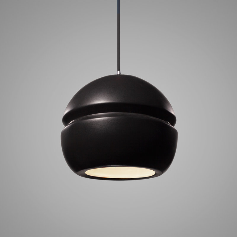 Luminaire suspendu à 1 lumière Logan, Chrome poli, Carbone noir mat