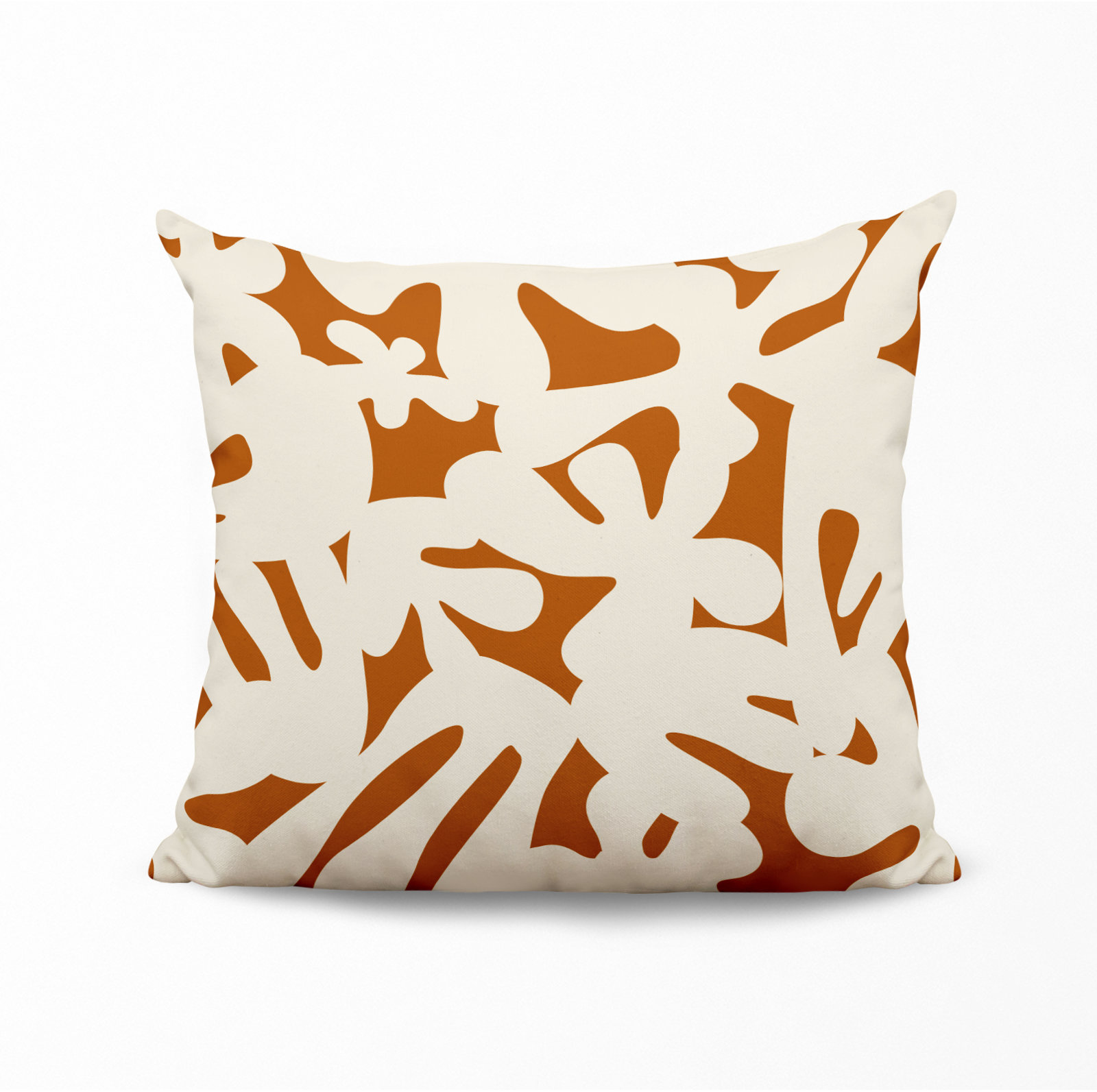 Lara Indoor/Outdoor Throw Pillow, Orange/Off White, 15" x 15"