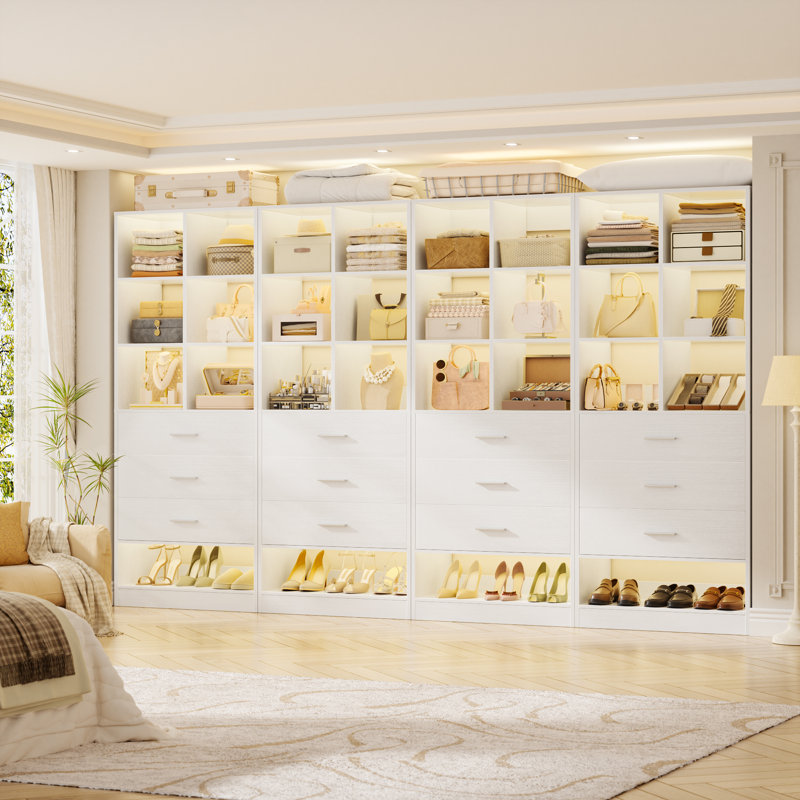 Système de rangement de garde-robe autoportant 47,2 po avec 6 tiroirs, organisateur modulaire avec étagère à chaussures