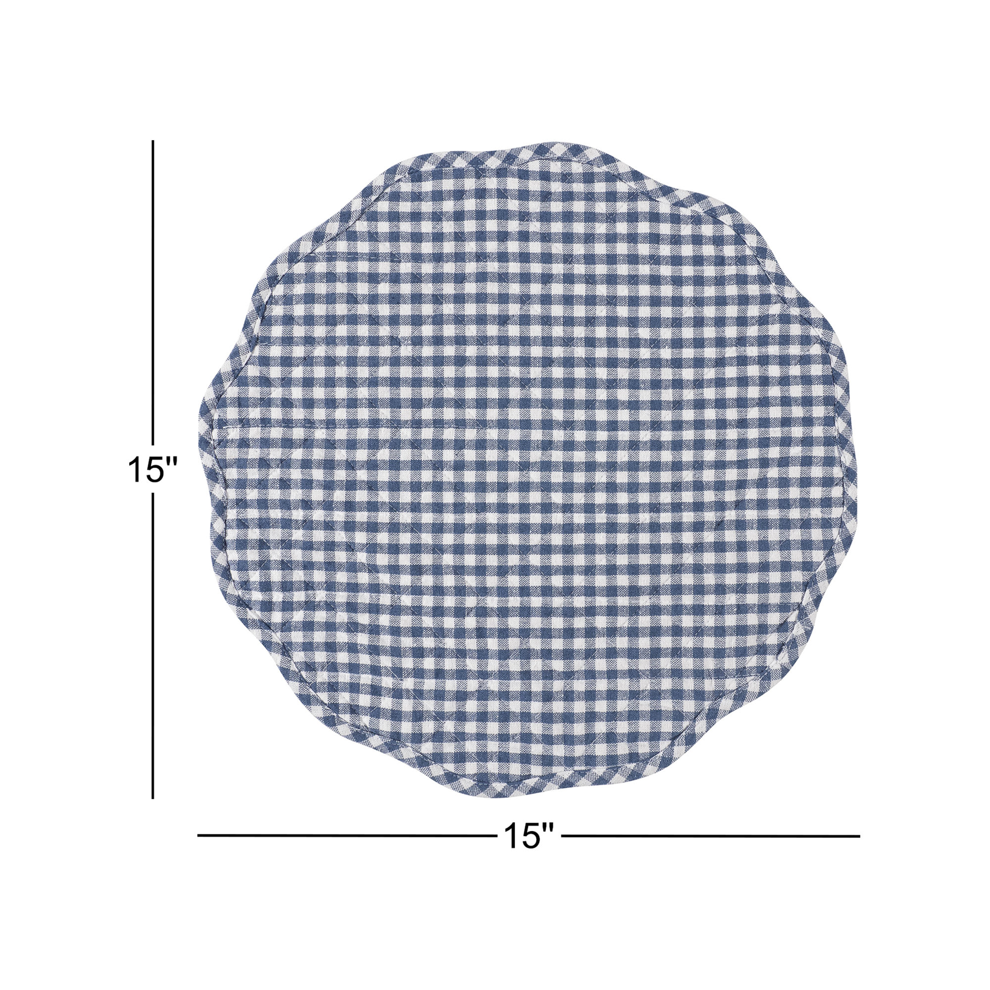 Set of 4 Farmhouse Quilt Placemats, Navy