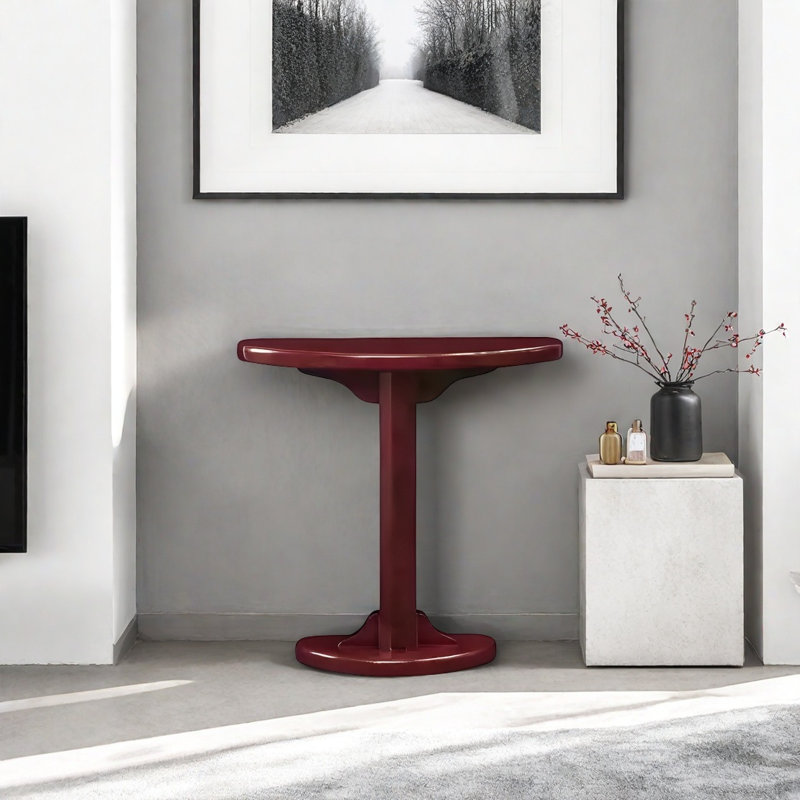 All Solid Wood Narrow Console Table, Red Wood, 31.5" H x 31.5" W x 9.84" D