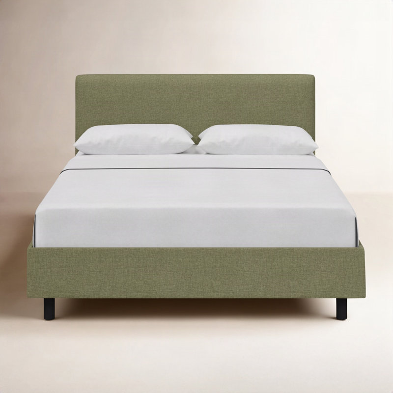 Lit plateforme tapissier Pyburn, Grand, Zuma Laurel Textured Linen