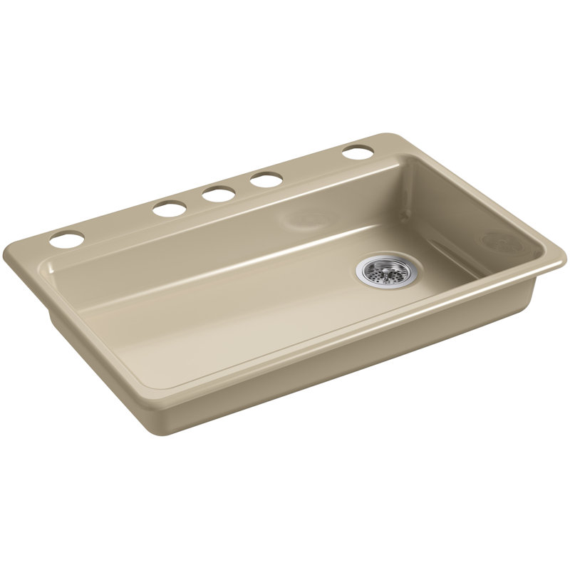 Riverby 33" L x 22" W Undermount Single Bowl Kitchen Sink, Mexican Sand