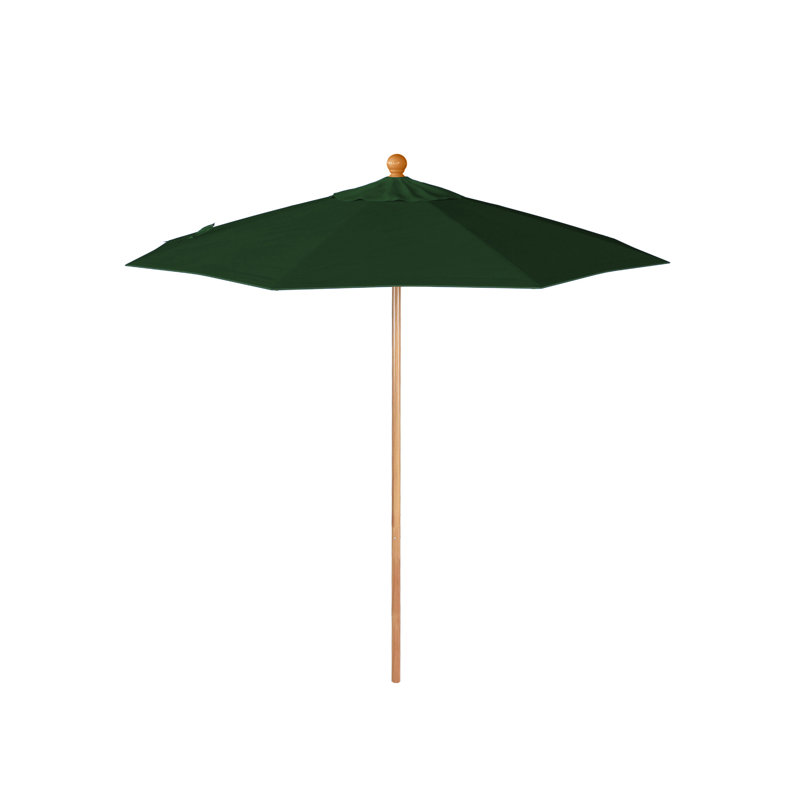 Parasol en bois de teck 7,5 pi, 96" H x 85" W x 85" D, Vert forêt / vert