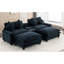 Canapé modulaire à 4 places, double coussin, hublots, porte-gobelets et repose-pieds amovible-420075959