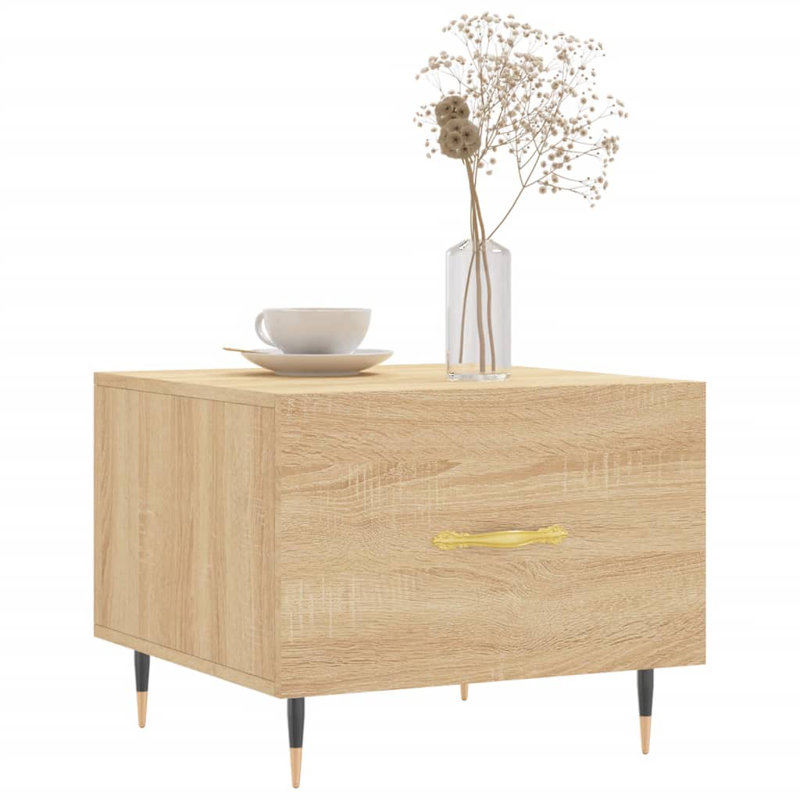 Four Leg Coffee Table with Storage, sonoma oak