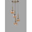 Lustre réglable élégant, finition miel et or, 11,8 diamètre x 5,9 hauteur | Corps en métal avec capuchon en verre | 4 x douilles E27 (40 W maximum) | pour le salon et la salle à manger, design élégant et moderne-316531728-316531734-316531735