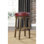 2 tabourets de bar ronds, siège en similicuir rouge avec garniture cloutée, structure en bois massif brun pour la salle à manger, 2 fauteuils pivotants, cuir, finition, rotation à 360 degrés, pièce