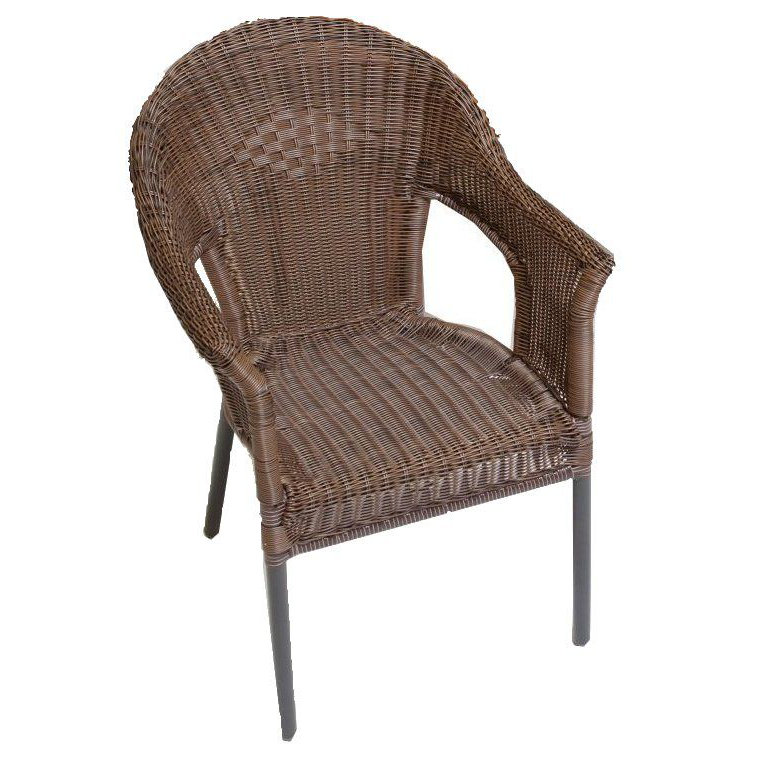 Obyrne Stacking Patio Dining Armchair, Chocolate