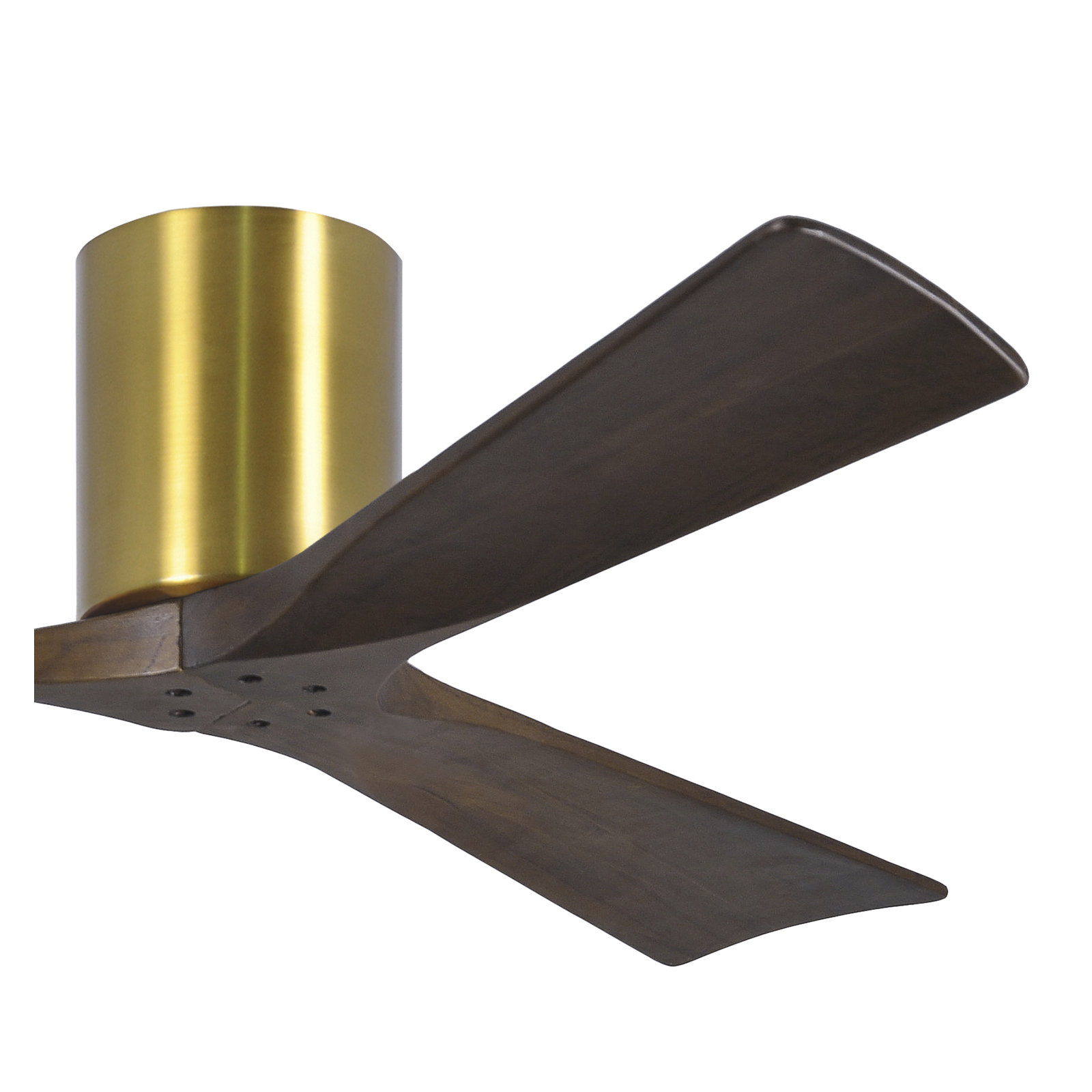 Olivier 3 Blade Ceiling Fan, Brushed Brass, Walnut Tone, 52"