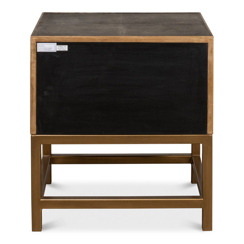 Shagreen 2 - Drawer Solid Wood Nightstand, Antique Gray