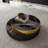 Modern Oversize 39.37' Round Coffee Table Set, Extendable Nesting Table Gold & Black Finish with Glass Top