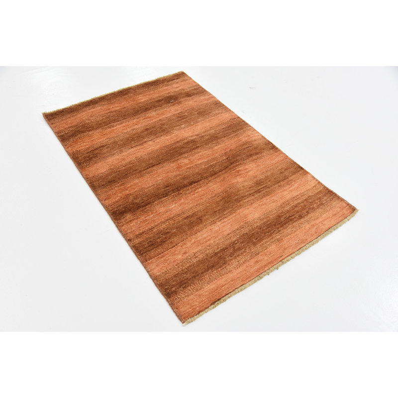 Tapis intérieur de la laine 2 pi 8 po x 4 pi "one-of-kind" à la main noué la new age Nash