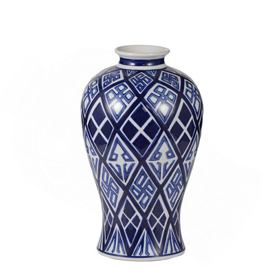 D7.8X12.8 Valora Blue And White Vase