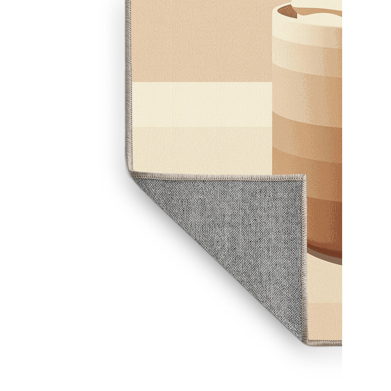 Machine Washable Elkton Hot Chocolate Scandinavian Rug in Beige – Beige Binding, 8x10