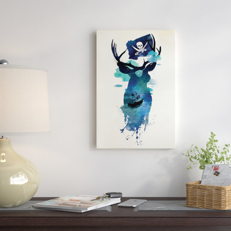 " Captain Hook " by Robert Farkas, No Mat, Black Framed Canvas, 26" H x 18" W x 1.5" D