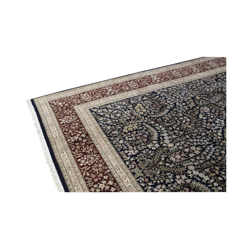 Hand-Knotted High-Quality Blue and Red Area Rug