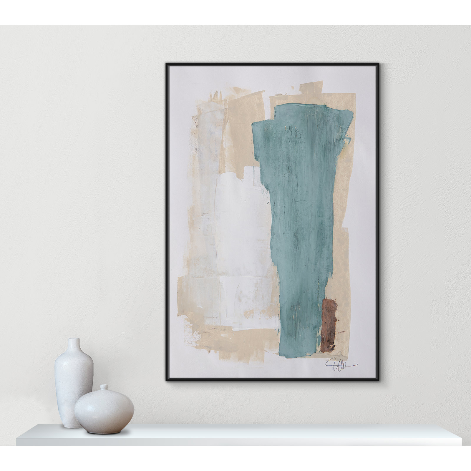 Together We Work-II by - Floater Frame Print on Canvas, 61.5" H x 41.5" W x 2" D, Black Framed