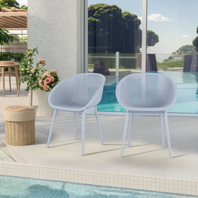 Outdoor Stacking Dining Armchair  2Pcs(No Table)