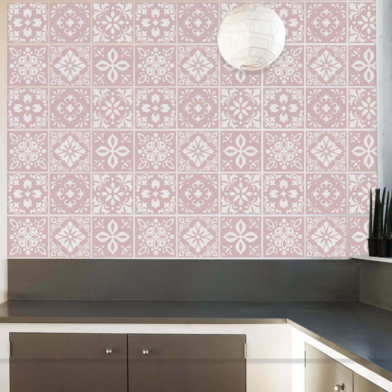 96.77cm L PVC Peel and Stick, Light Pink
