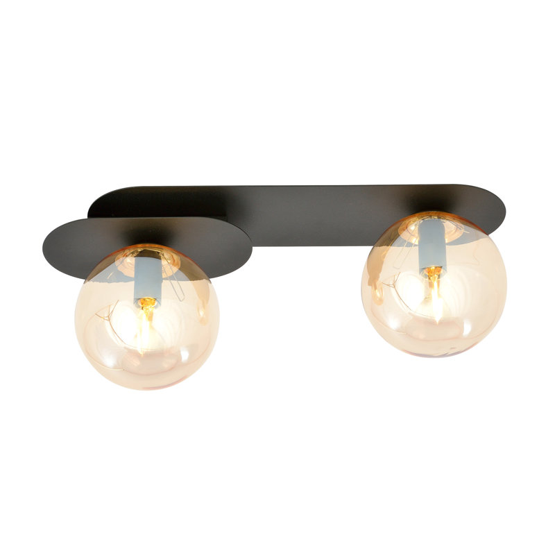 Menyauthe Glass Flush Mount, Amber, 19cm H x 43cm W x 43cm D