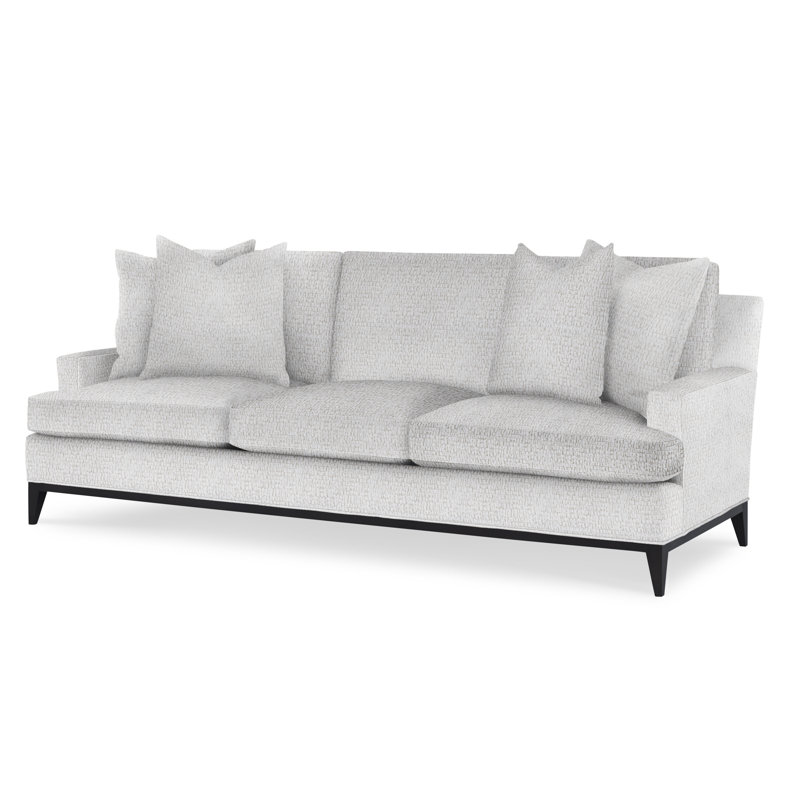 Dapper Upholstered 88'' Sofa, Espresso, White Caps Fog