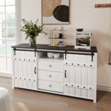 Wynny 48"W Farmhouse Wood Dresser with 3 Drawer and 2 Barn Door