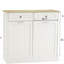 Armoire poubelle de cuisine à deux tiroirs et deux compartiments inclinables - blanc