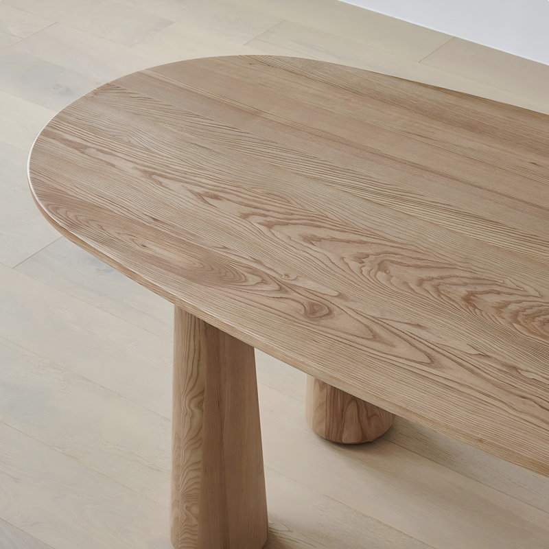 Oval Solid Wood Dining Table, 27.56" W x 55.12" L