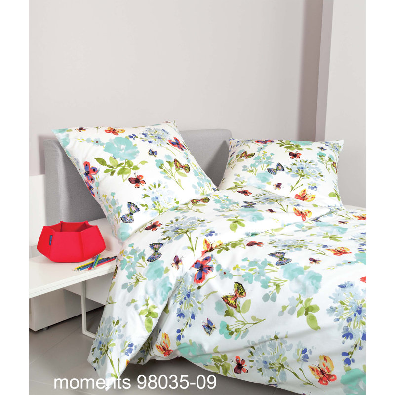 Moments Cotton Floral Duvet Cover Set with Pillowcases, 155 x 200cm Duvet Cover + 1 Standard Pillowcase