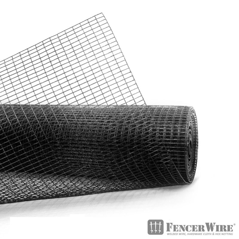Fil soudé noir de calibre 16 de Fencer Wire avec treillis 0,5 po x 1 po, tailles multiples, H 4 pi l 100 pi