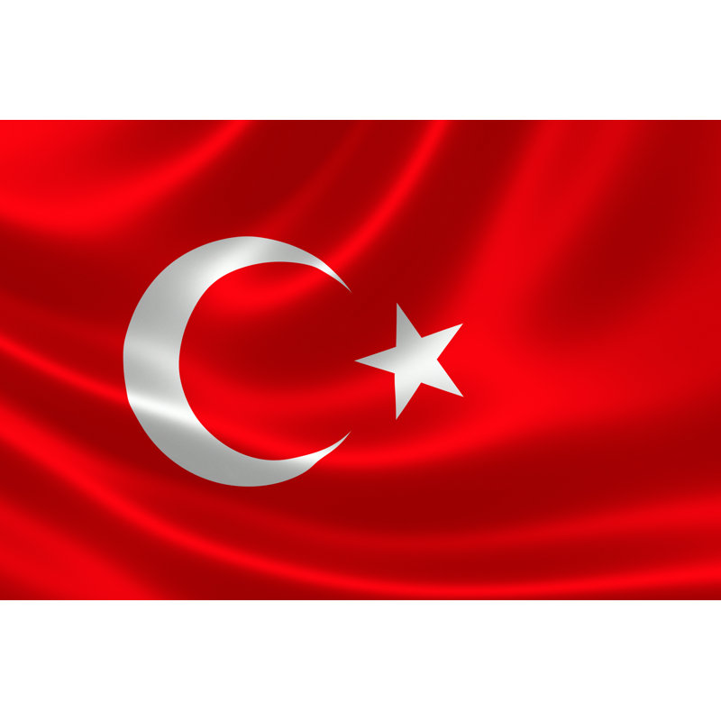 Close-up Of The Republic Of Turkey's Flag by Ronniechua - Wrapped Canvas Print, 30cm H x 46cm W