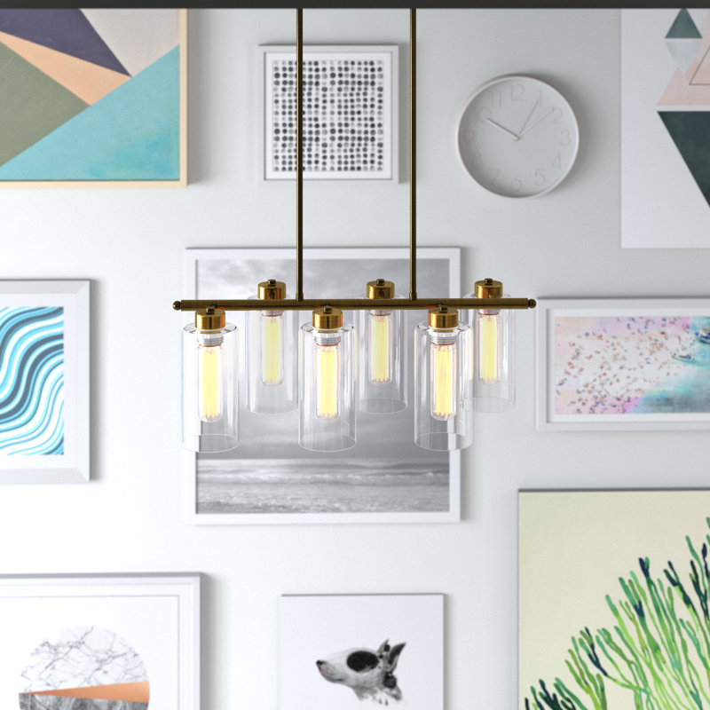 Luminaire suspendu 6 lumières pour îlot de cuisine