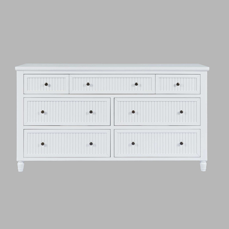 Commode de chambre à sept tiroirs Pearce - Blanc, Blanc